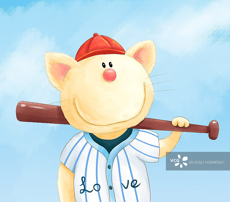 打棒球的小猫图片素材