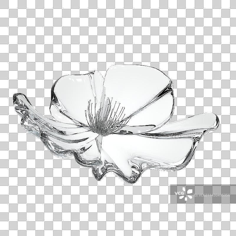 玻璃质感的花朵图片素材