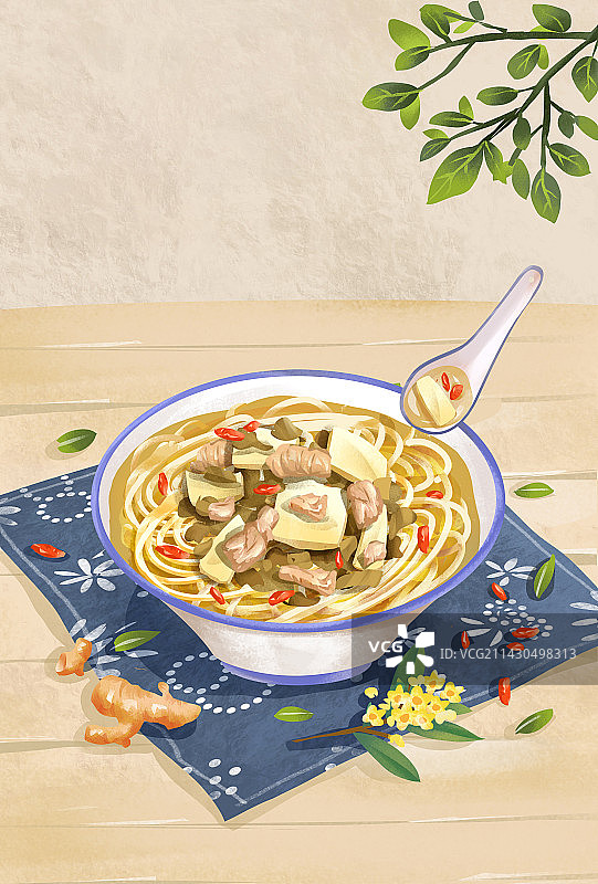 杭州特色美食之片儿川图片素材