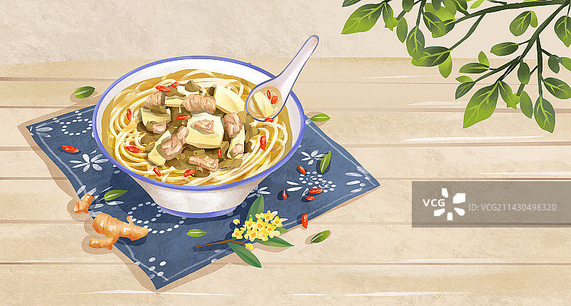 杭州特色美食之片儿川图片素材