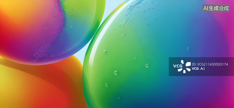 【AI数字艺术】彩色果冻球图片素材