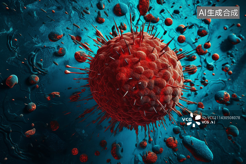 【AI数字艺术】病毒微观结构图片素材