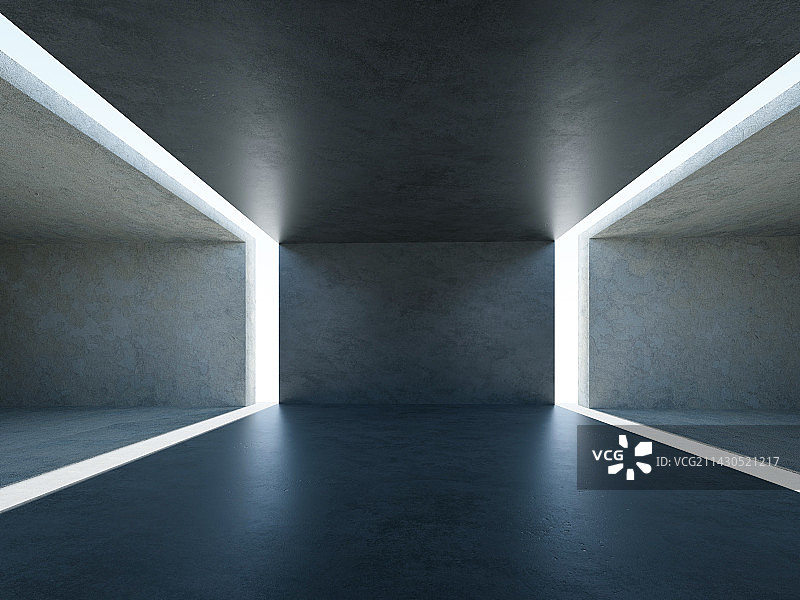发光简约的室内空间图片素材