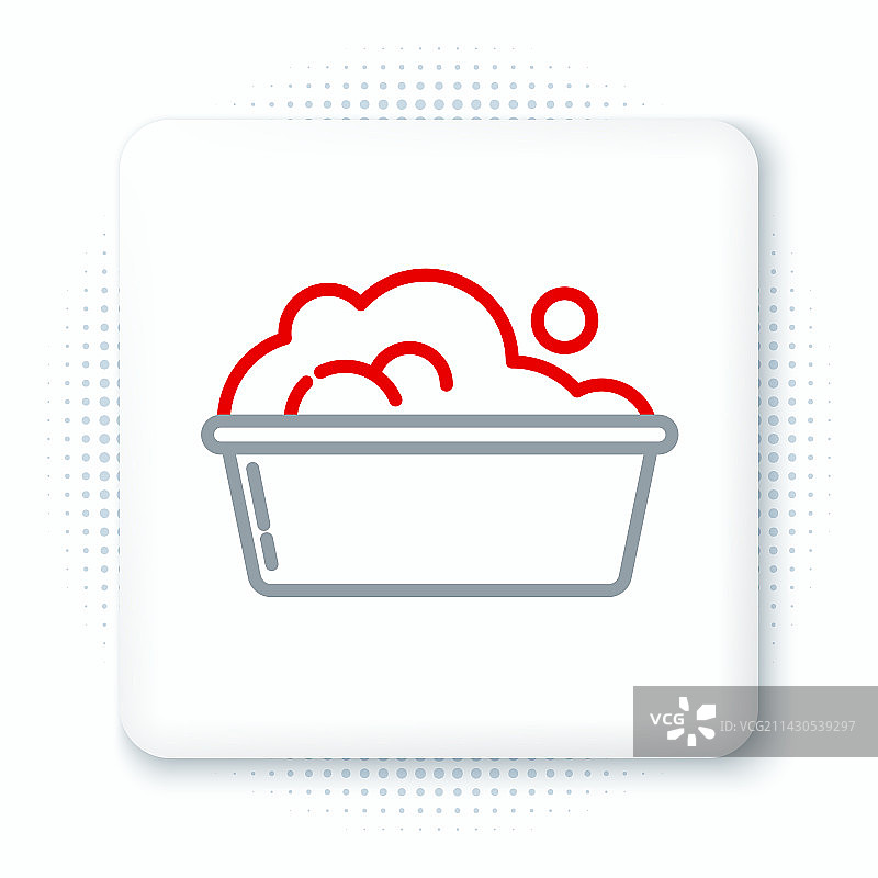 塑料盆和肥皂泡线条图标图片素材