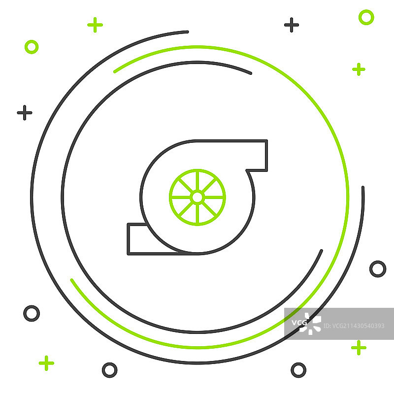 汽车涡轮增压器线性图标图片素材