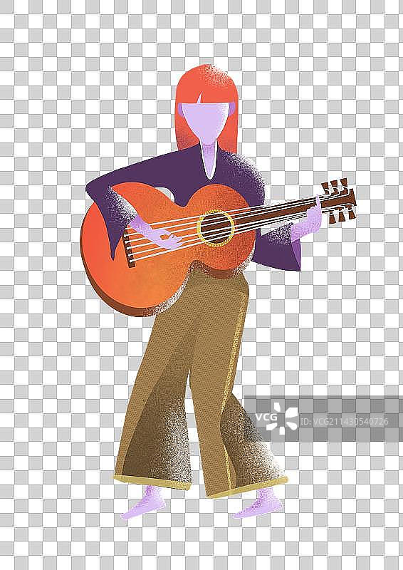 弹吉他的女孩图片素材