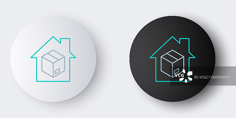 灰色背景上的线条送货上门服务图标图片素材