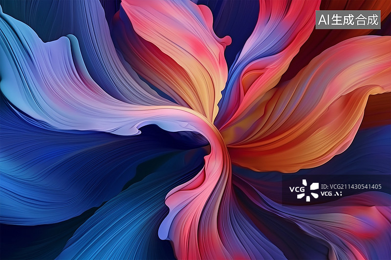 【AI数字艺术】抽象设计壁纸，有机和流动花纹强烈彩色造型复杂背景素材图片素材