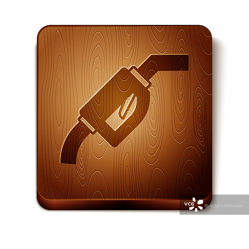 白色背景上的棕色汽油泵喷嘴图标图片素材