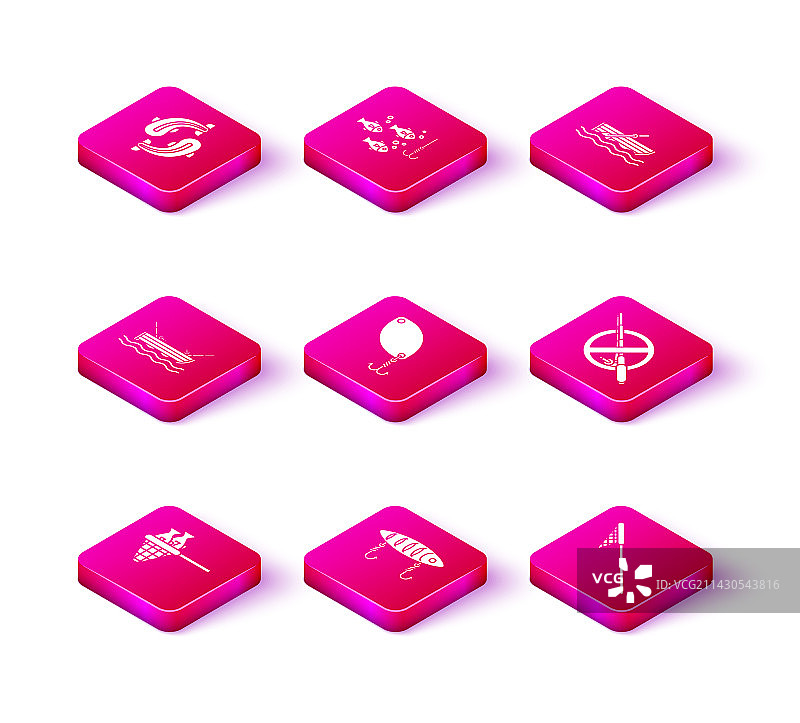 带鱼饵和船的渔网图片素材