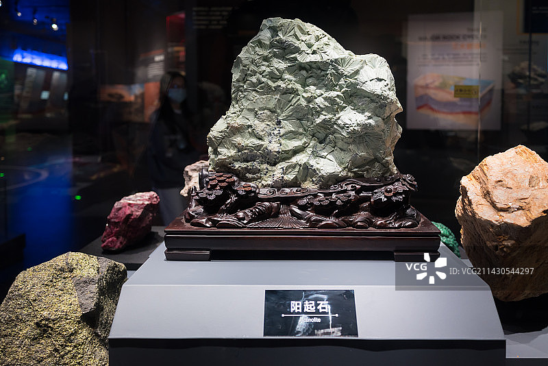 中国重庆自然资源科普馆阳起石岩石图片素材