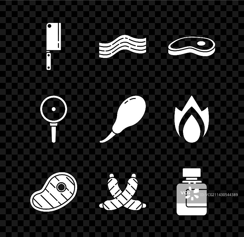 绞肉机培根条牛排肉套装图片素材