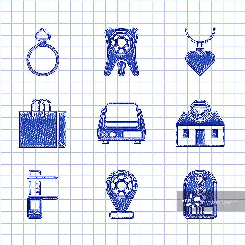 电子珠宝秤珠宝店套装图片素材