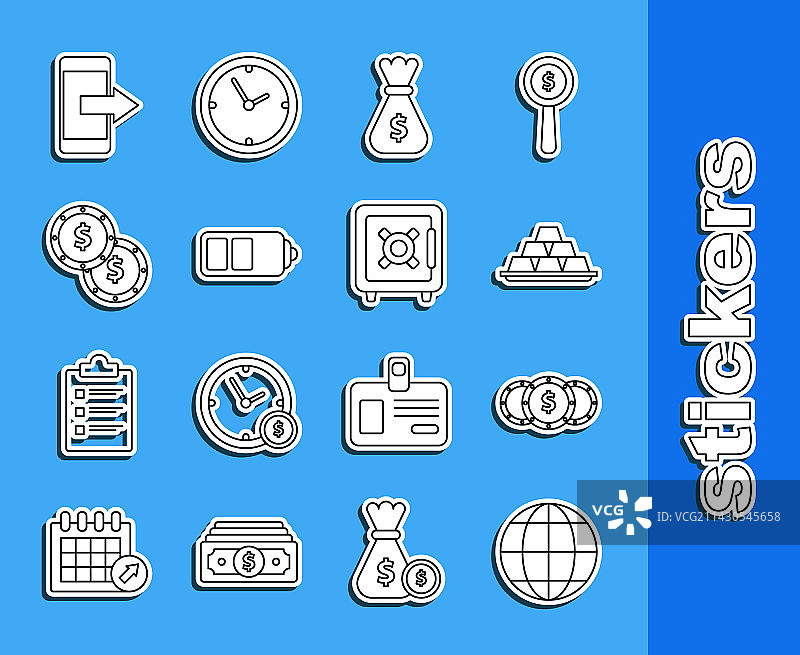 地球仪美元硬币线性组合图片素材