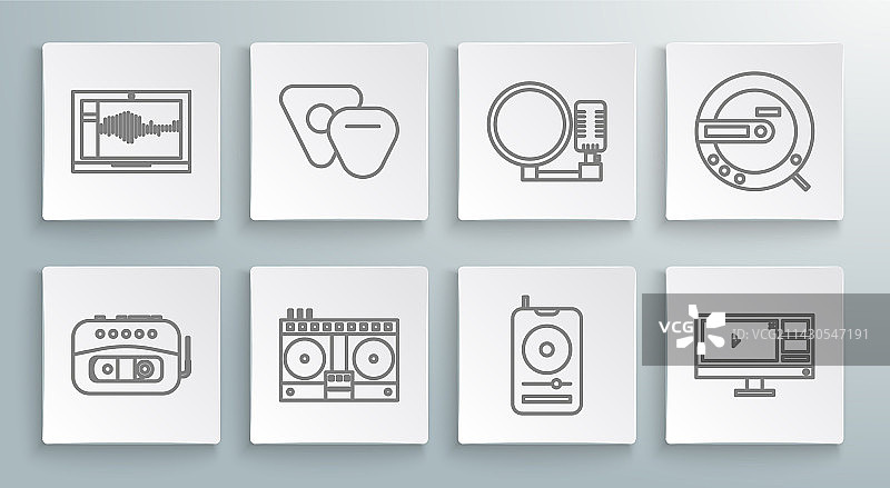 磁带播放器吉他拨片DJ遥控器图片素材