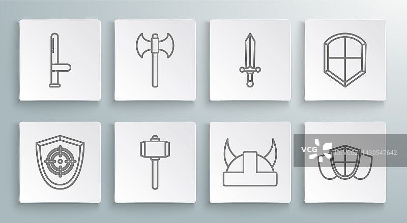 线条运动目标中世纪斧头战锤图片素材