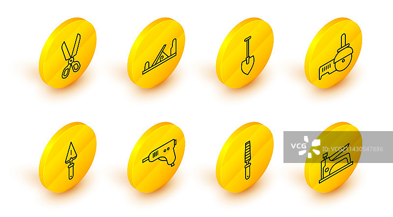 建筑用订书机凿子工具组合图片素材