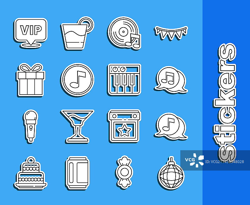 迪斯科球和语音气泡中的音符图片素材