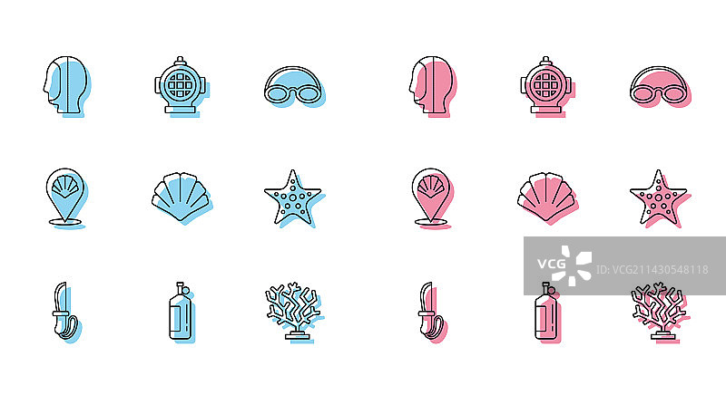 刀潜水呼吸器潜水帽珊瑚图片素材