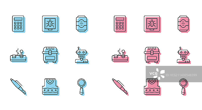 钢笔、笔尖、马甲、计算器图片素材