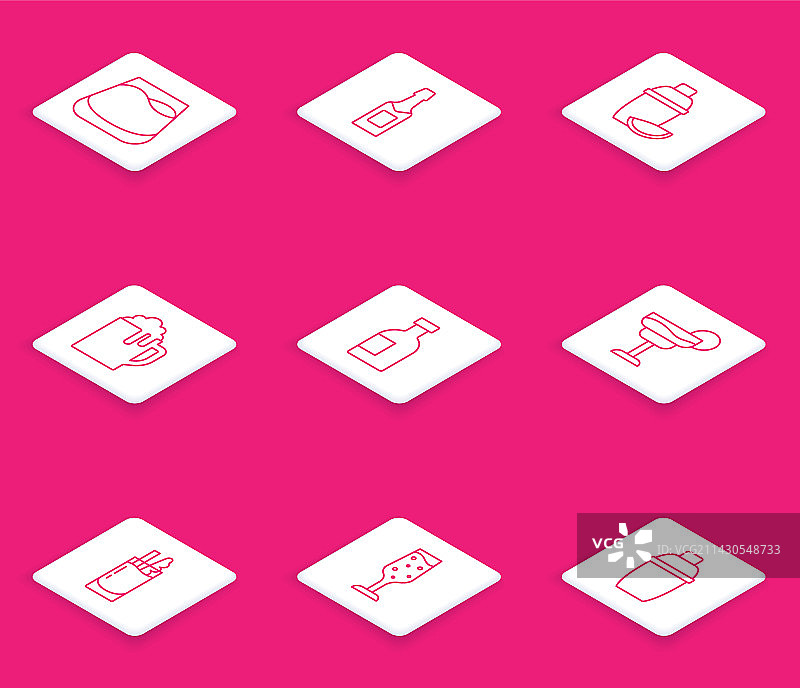 威士忌酒杯和香槟酒瓶图片素材