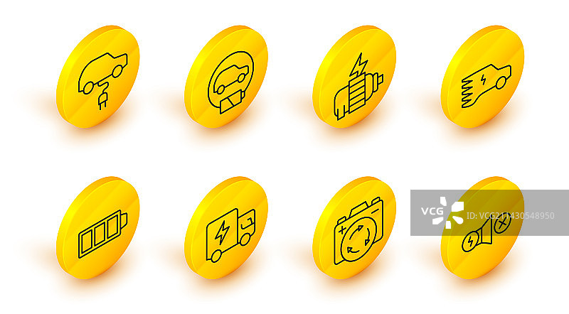 电动机电池与回收标志图片素材