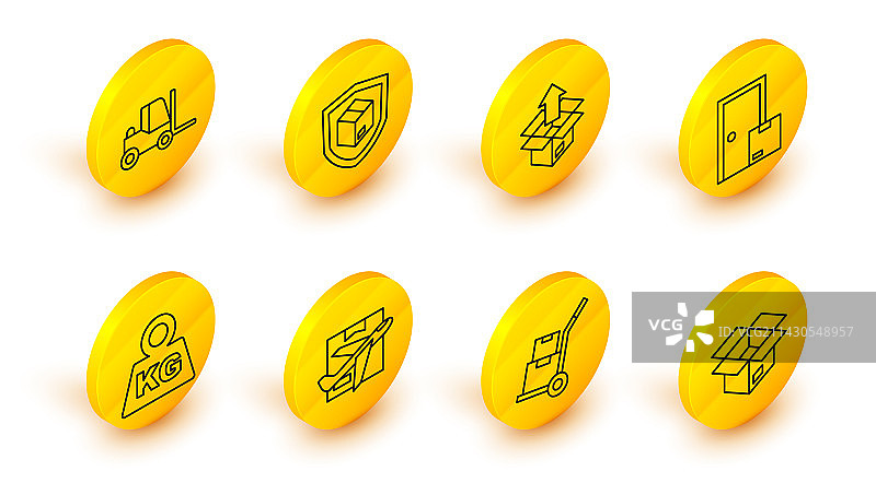 拆箱手推车和盒子飞机图片素材