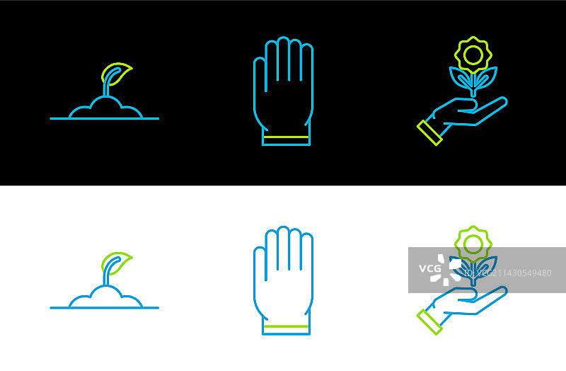 手持花朵与嫩芽图片素材