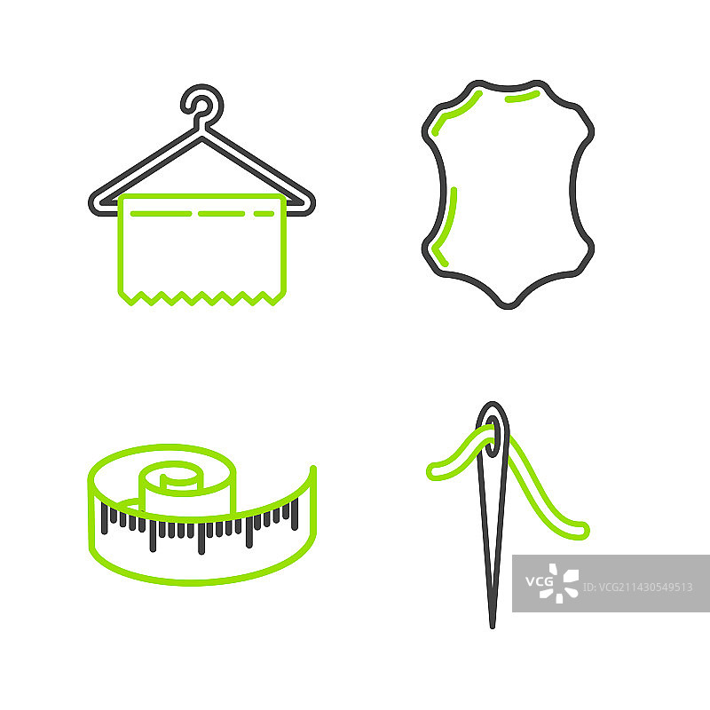 缝纫针、线和卷尺系列图片素材