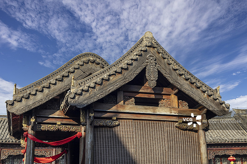 中国山东枣庄台儿庄古城古典建筑图片素材