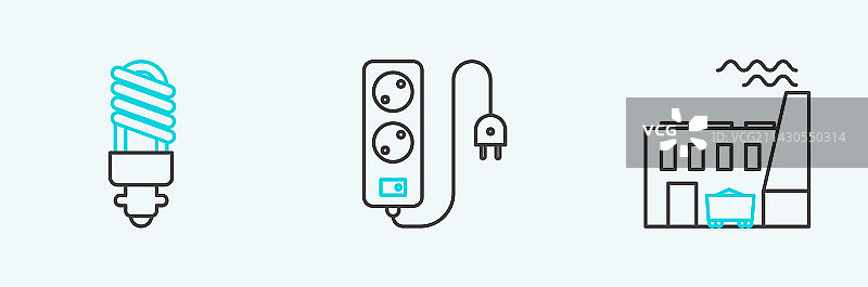 煤电厂和LED灯工厂线条设置图片素材