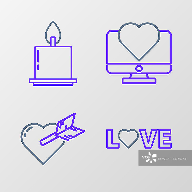 带心和箭头的爱情文字图片素材