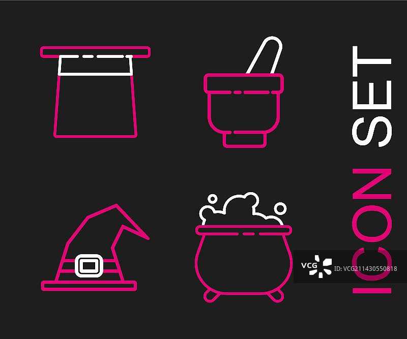 女巫坩埚帽子魔法研钵图片素材