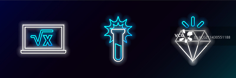 X字形平方根钻石线和测试图片素材