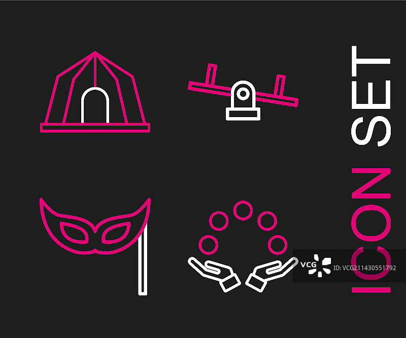 抛球、节日面具、跷跷板图片素材