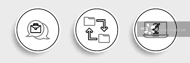 笔记本电脑在线办公静音麦克风线条组合图片素材