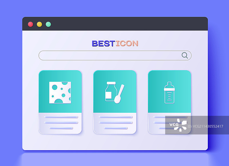 瓶装酸奶和奶酪婴儿套装图片素材