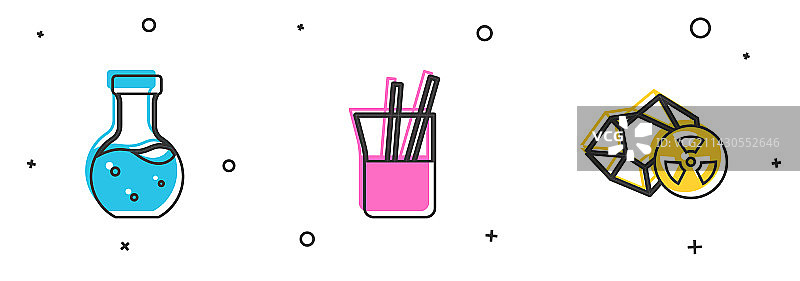 成套试管和实验室玻璃器皿图片素材