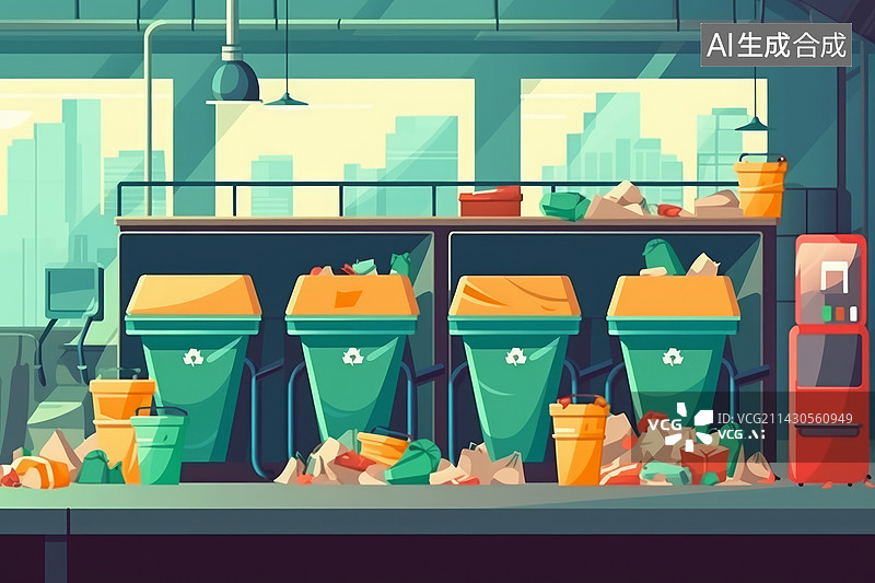 【AI数字艺术】垃圾分类可回收图片素材