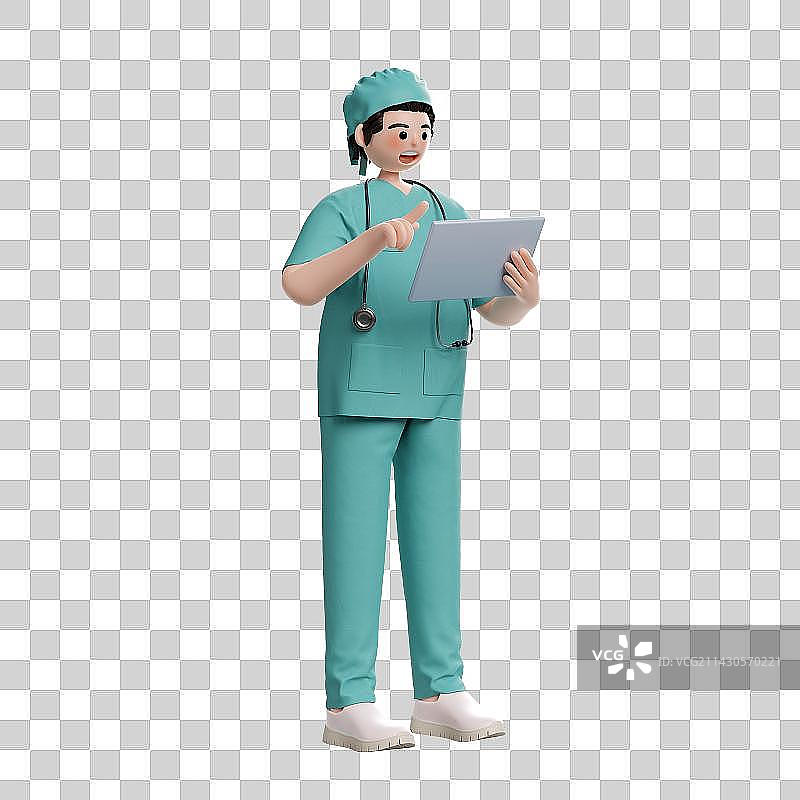 3D卡通风格男性护士人物形象免抠元素图片素材