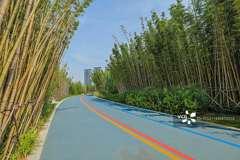 成都东安湖公园绿道图片素材