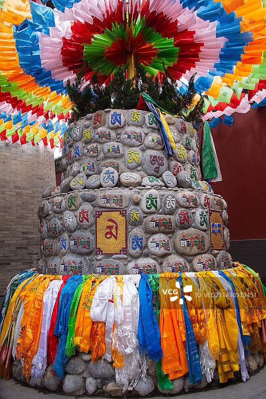 西安广仁寺玛尼堆图片素材