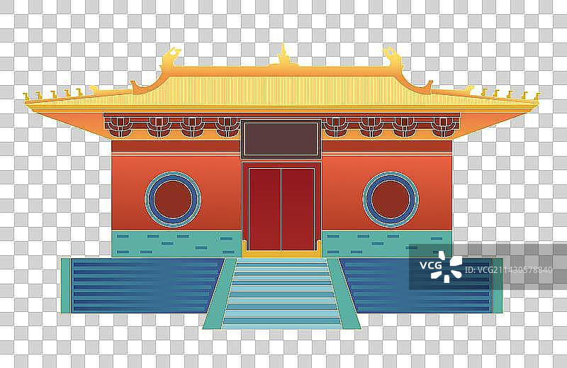 河南郑州地标建筑嵩山少林寺插画元素图片素材