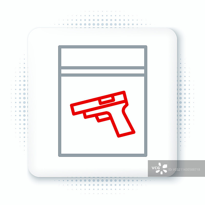 证据袋和手枪线条图标图片素材