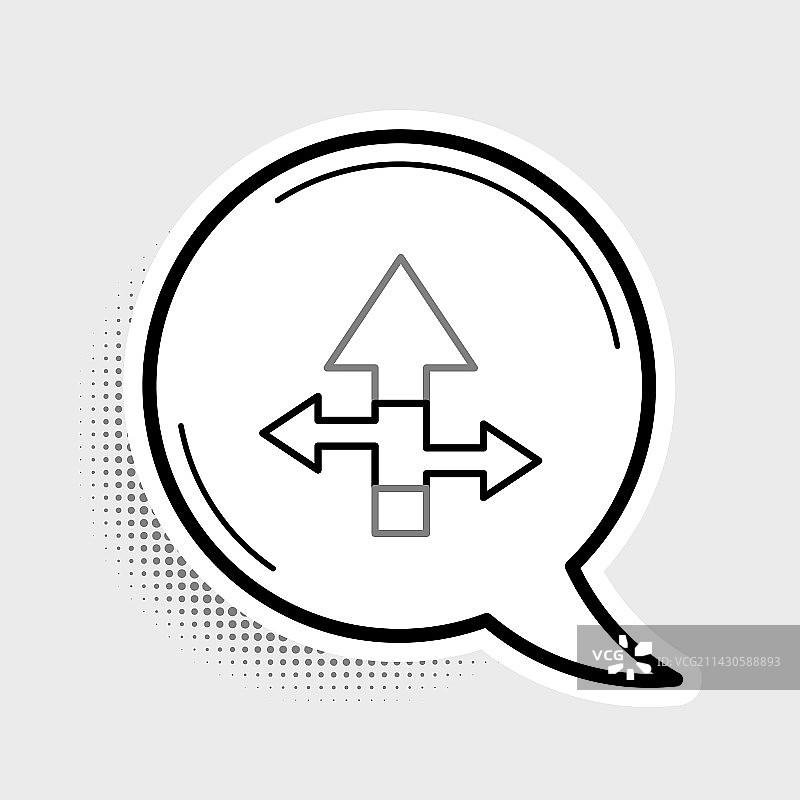 灰色背景上的箭头线条图标图片素材