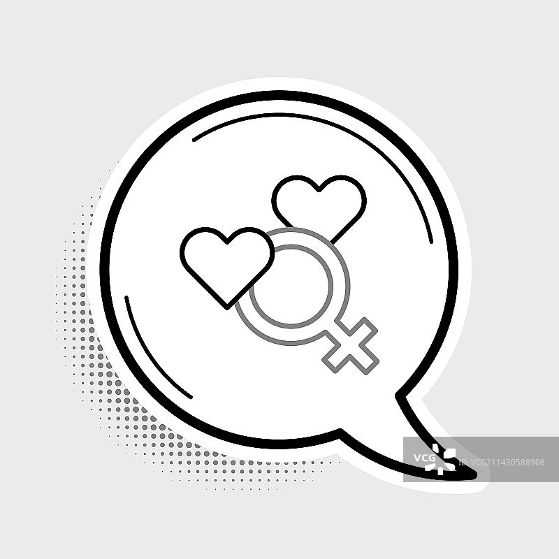 灰色背景上的女性性别符号图片素材