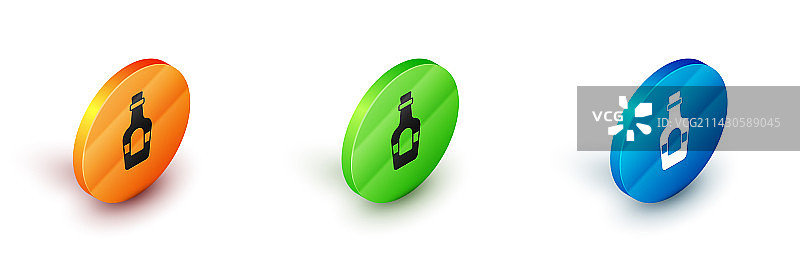 2.5D朗姆酒瓶图标图片素材