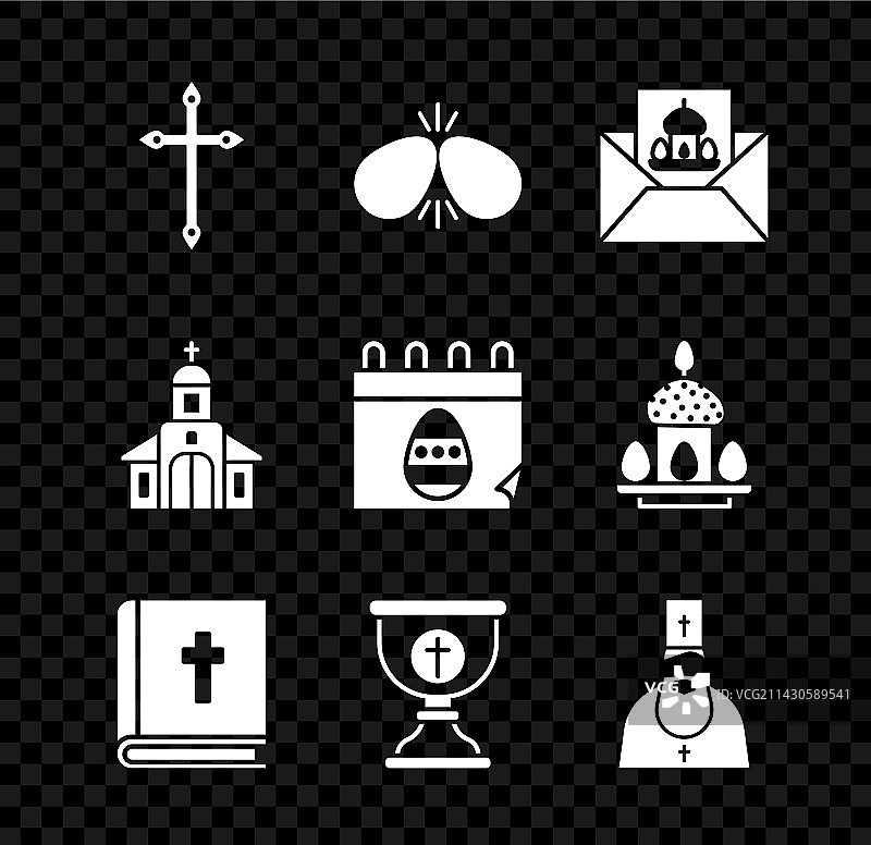 基督教十字架复活节彩蛋贺卡图片素材