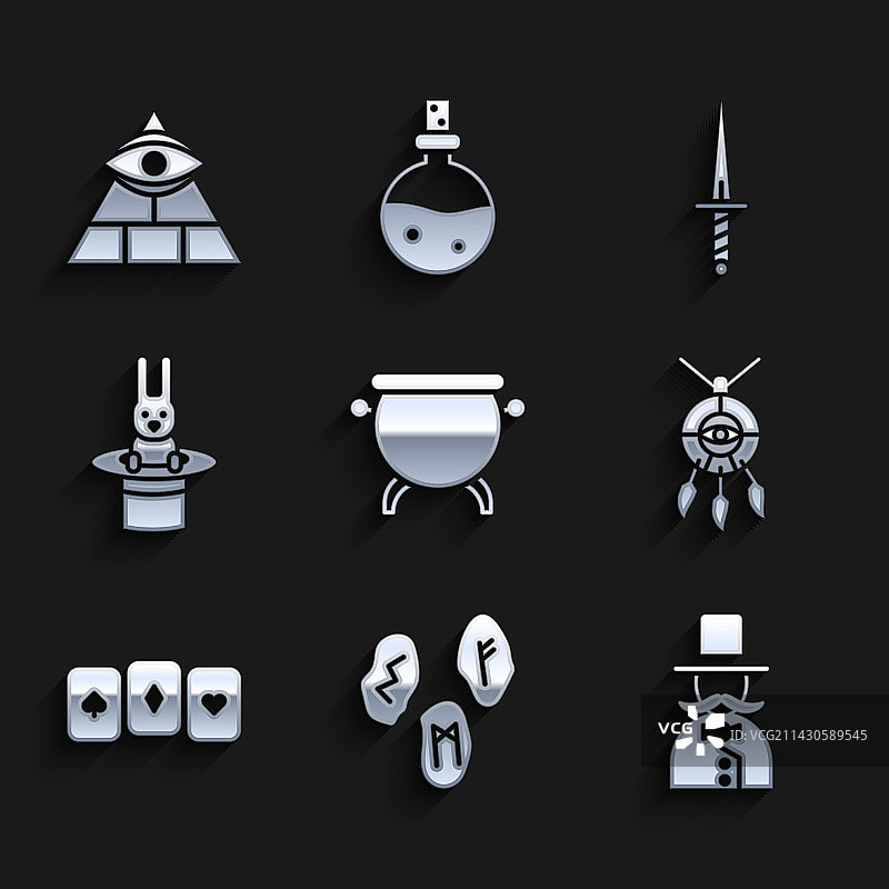 女巫坩埚魔法符文魔术师梦境套装图片素材