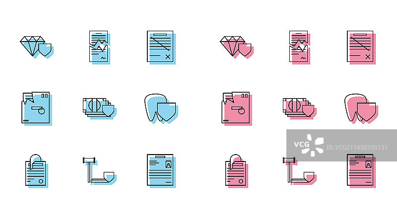 文件文档曲别针法官木槌组合图片素材